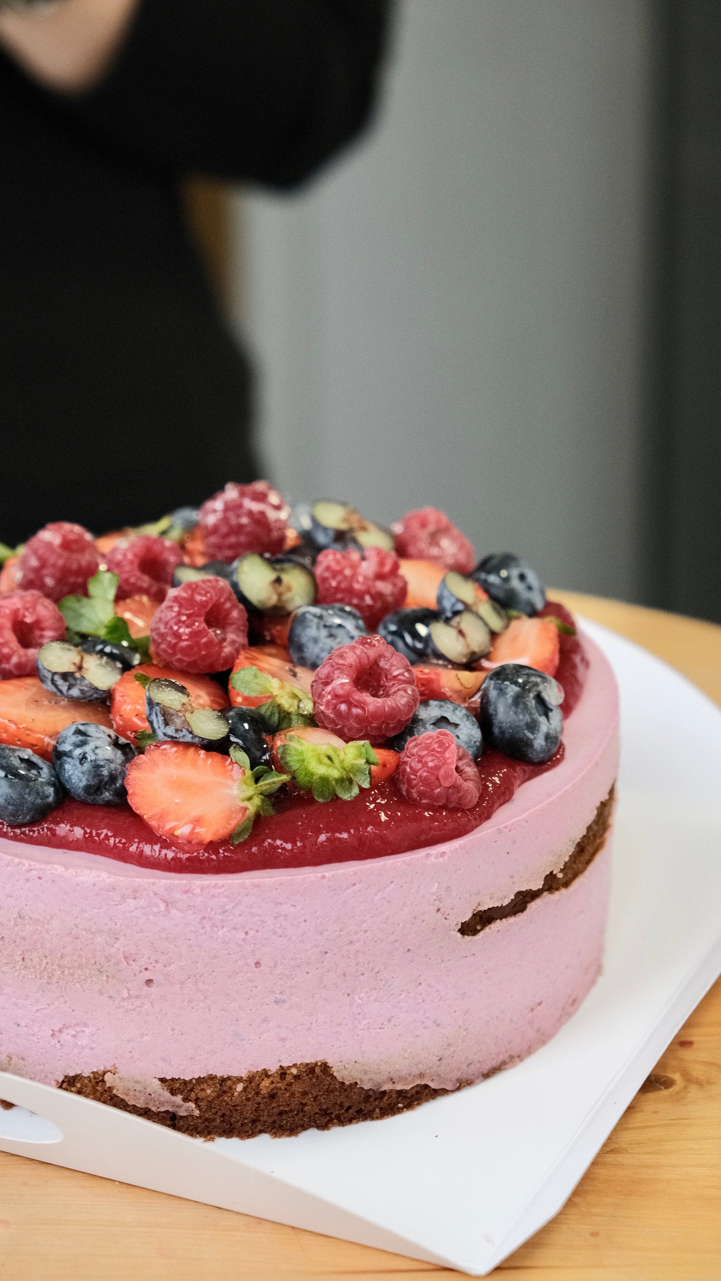 Tort Vegan zmeură (cremă fără zahăr)