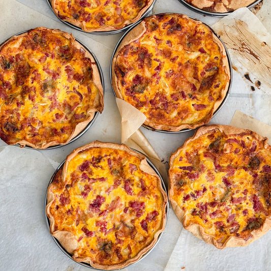 Quiche cu bacon & trei brânzeturi