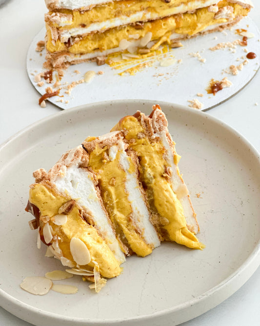 Tort Bezea cu cătină, portocală și caramel | fără gluten