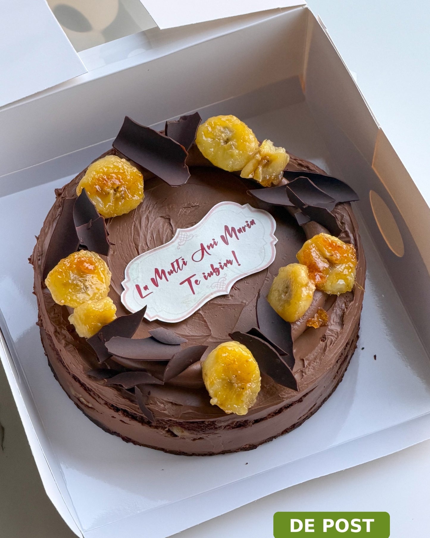 Tort Vegan Brownie cu Banane Caramelizate