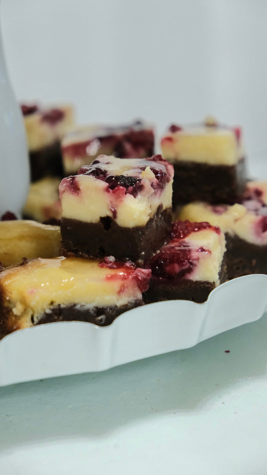 Brownie Cheesecake cu zmeură